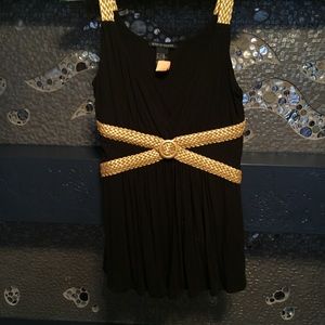 Boston Proper embellished black top M sleeveless
